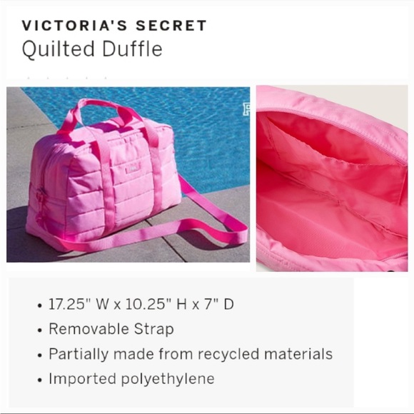 PINK Victoria's Secret Bags Victorias Secret New Pink Quilted Nylon